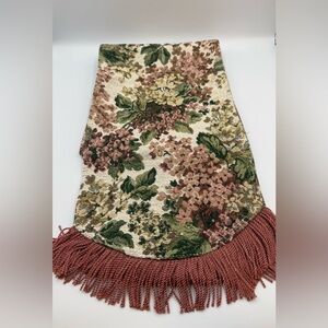 Vintage Tapestry Floral Table Runner 66x11 Tassels